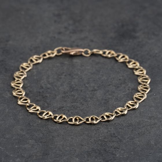 Second Hand 9ct Yellow Gold Fancy Link 7.5 Inch Anchor Chain Bracelet 41281865