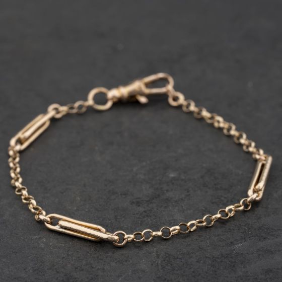 Second Hand Vintage Rose Gold 7.5 Inch Fancy Chain Bracelet 41281873