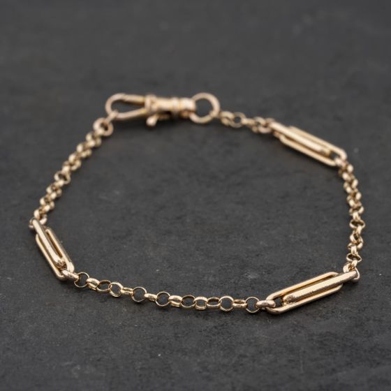 Second Hand Vintage Rose Gold 7.5 Inch Fancy Chain Bracelet 41281874