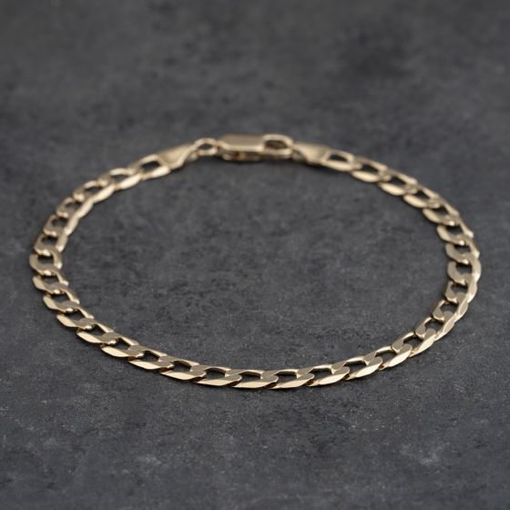 Second Hand 9ct Yellow Gold 8 Inch Curb Chain Bracelet 41281878