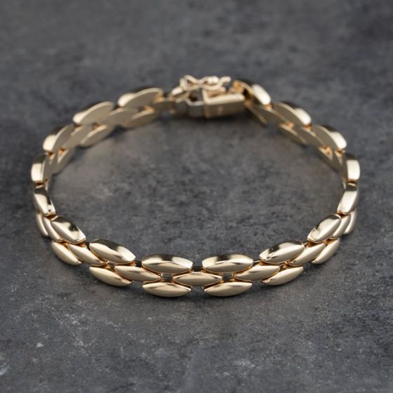 Second Hand 9ct Yellow Gold Fancy 7 Inch Chain Bracelet 41281884