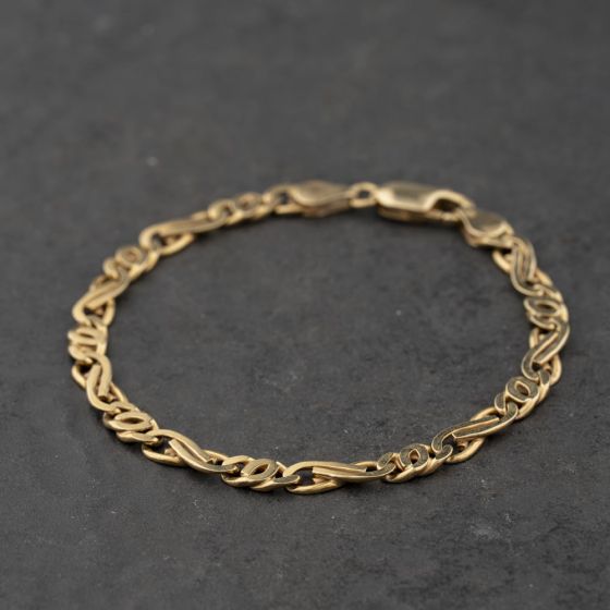 Second Hand 9ct Yellow Gold 7.5 Inch Fancy Chain Bracelet 41281893