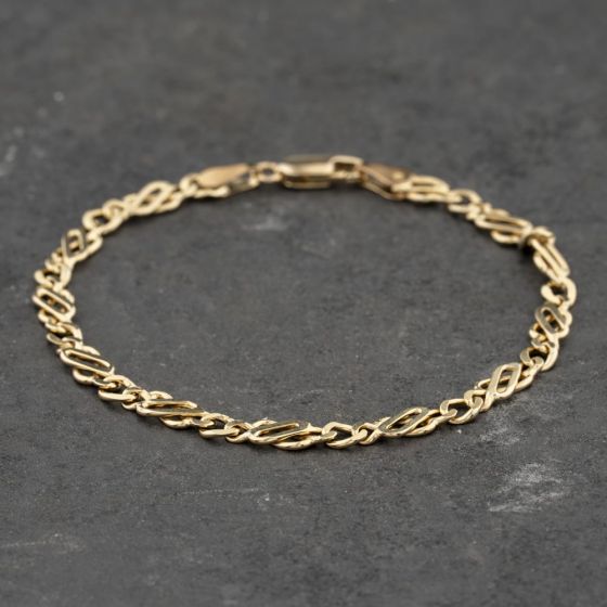 Second Hand 9ct Yellow Gold 7.5 Inch Celtic Chain Bracelet 41281920