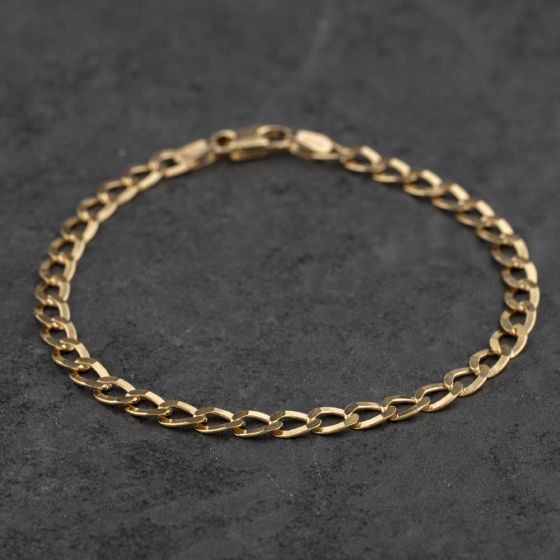 Second Hand 9ct Yellow Gold 7 Inch Curb Chain Bracelet 41281952