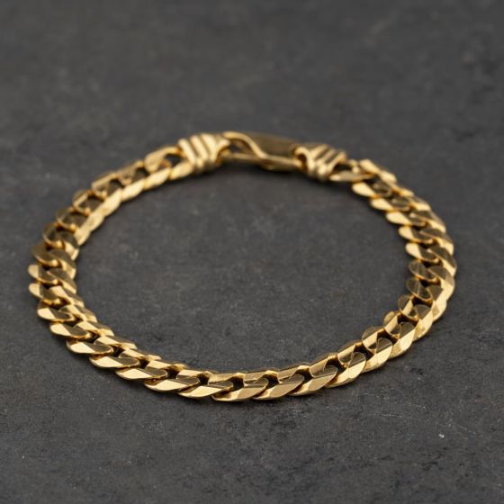 Second Hand 9ct Yellow Gold 7.5 Inch Curb Chain Bracelet 41281962