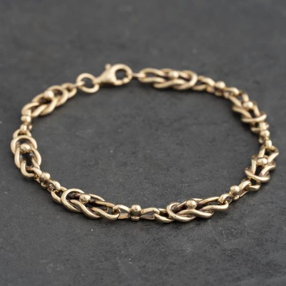 Second Hand 9ct Yellow Gold 7.5 Inch Fancy Chain Bracelet 41282014