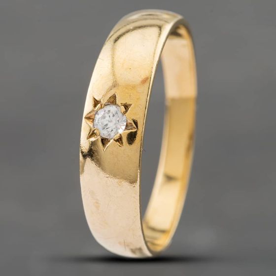 Second Hand 9ct Yellow Gold Cubic Zirconia Band Ring 41341557