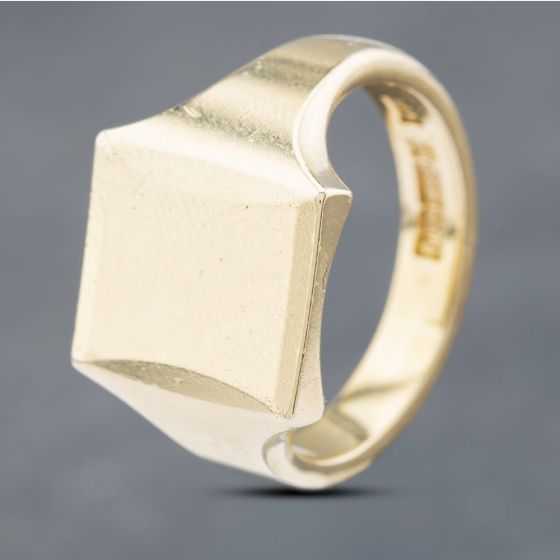 Second Hand 9ct Yellow Gold Plain Square Signet Ring 41341727