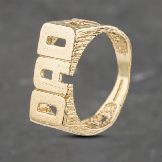 Second Hand 9ct Yellow Gold Dad Signet Ring 41341965