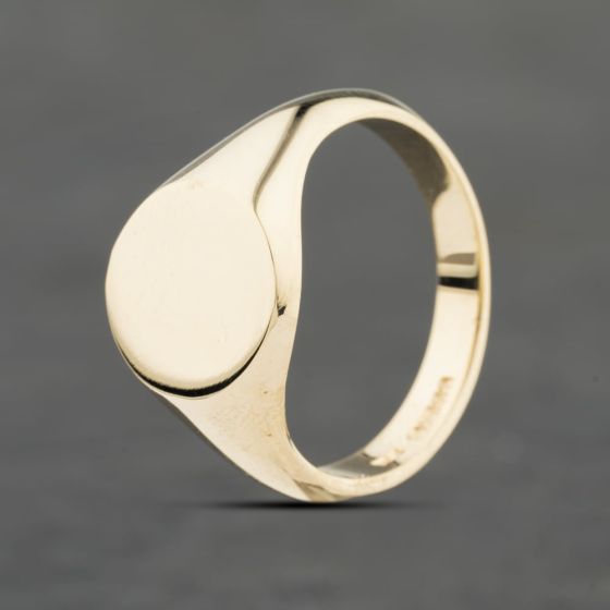 Second Hand 9ct Yellow Gold Oval Plain Signet Ring 41342001