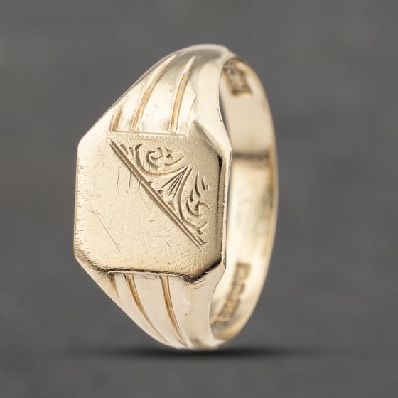 Second Hand Vintage Part Engraved Signet Ring 41342094