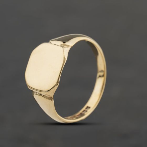 Second Hand Vintage 9ct Yellow Gold Plain Signet Ring 41342187