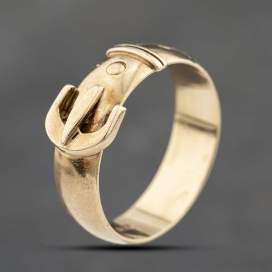 Second Hand 9ct Yellow Gold Plain Buckle Ring 41342209