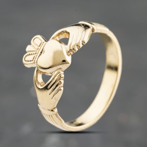 Second Hand 9ct Yellow Gold Claddagh Ring 41342344