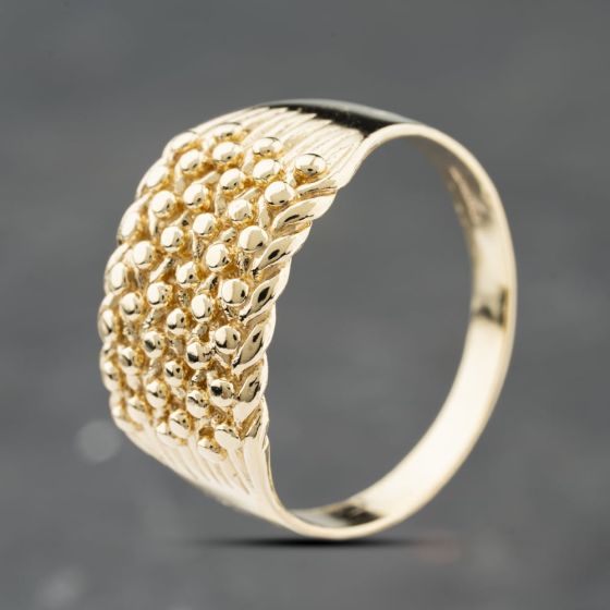 Second Hand 9ct Yellow Gold Six Row Keeper Ring 41342348