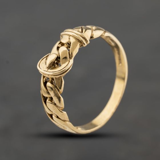 Second Hand 9ct Yellow Gold Chainlink Buckle Ring 41342474