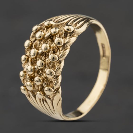 Second Hand 9ct Yellow Gold Four Row Keeper Ring 41342534