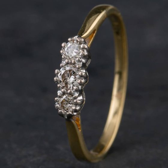 Second Hand Fancy Oval Old Cut Diamond Fancy Period Ring 4138037
