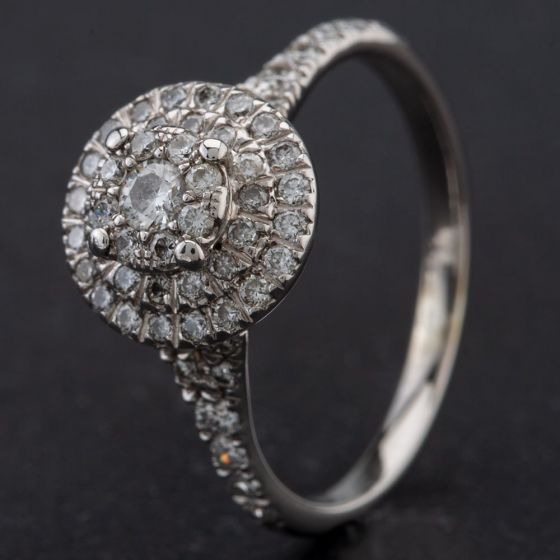 Second Hand 9ct White Gold Diamond Cluster Ring 4138050