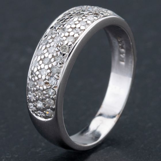 Second Hand 9ct White Gold Brilliant Cut Diamond Ring 4138116