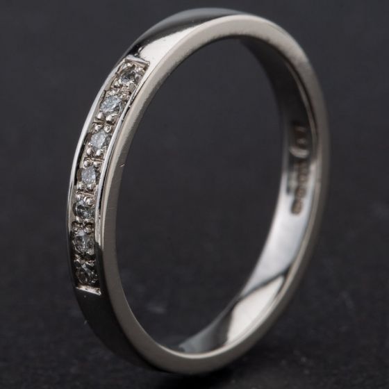 Second Hand Palladium Illusion Set Diamond Seven Stone Half Eternity Ring 4138134