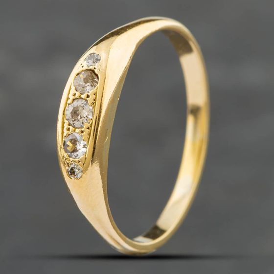 Second Hand Vintage Yellow Gold Diamond Graduated Five Stone Ring 41381451