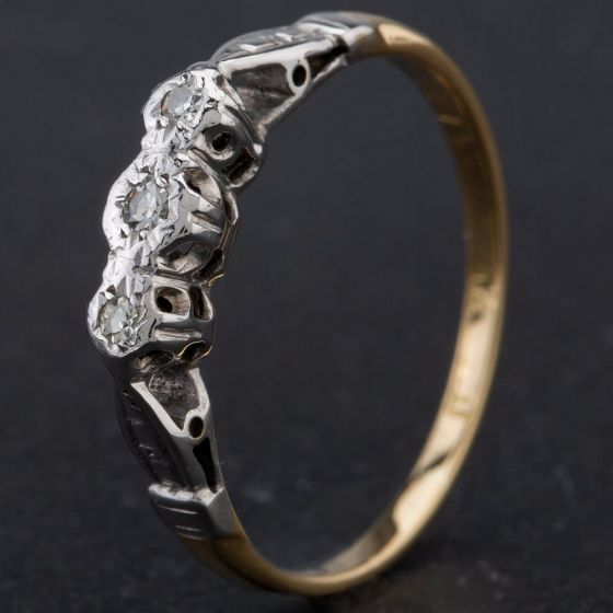 Second Hand Three Stone Diamond Illusion Set Ring 4138164
