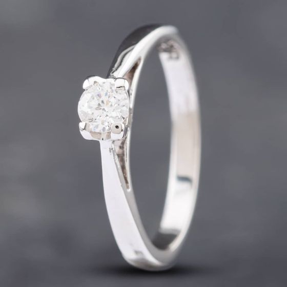 Second Hand 18ct White Gold 0.21ct Diamond Solitaire Ring 41381892