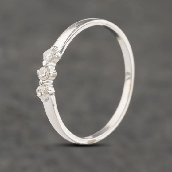 Second Hand 14ct White Gold Diamond Three Stone Ring 41382359