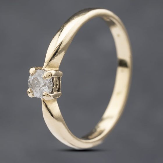 Second Hand 18ct Yellow Gold 0.25ct Brilliant Cut Diamond Solitaire Ring 41382570