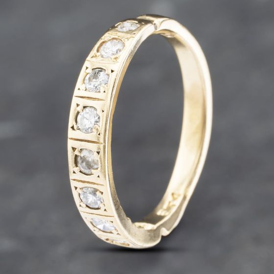 Second Hand Vintage Yellow Gold Diamond Half Eternity Ring 41382652