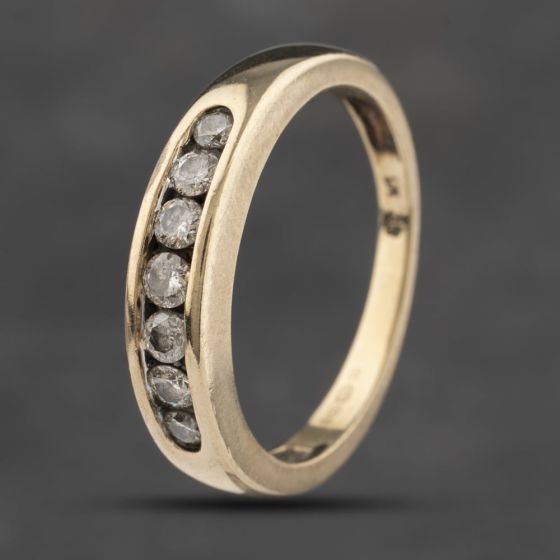 Second Hand 9ct Yellow Gold 0.33ct Diamond Half Eternity Ring 41383237
