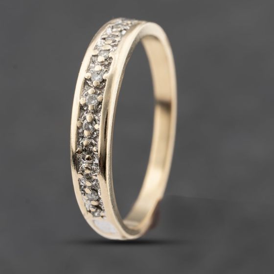 Second Hand 9ct Yellow Gold Diamond Half Eternity Ring 41383459