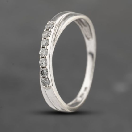 Second Hand 18ct White Gold 0.15ct Brilliant Cut Diamond Half Eternity Ring 41383602