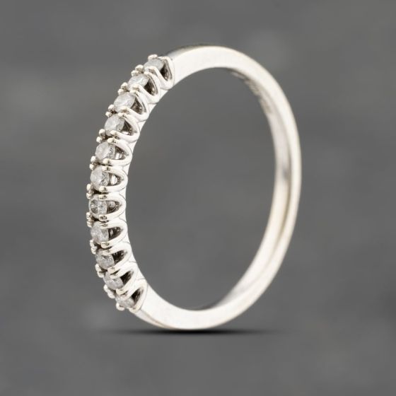 Second Hand 9ct White Gold 0.25ct Brilliant Cut Diamond Half Eternity Ring 41383686