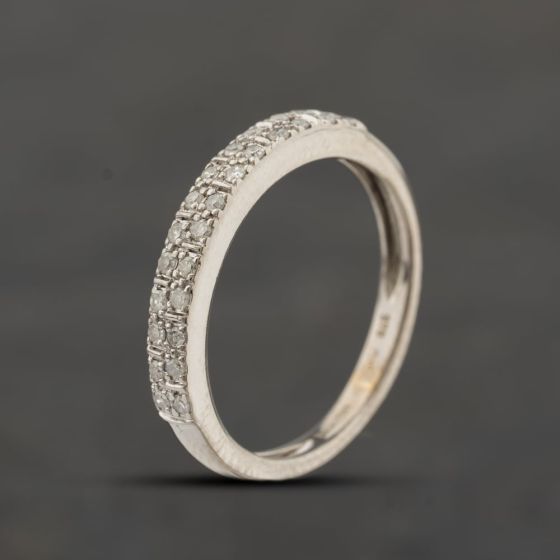 Second Hand 9ct White Gold 0.15ct Diamond Half Eternity Ring 41383688