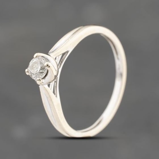 Second Hand 18ct White Gold 0.19ct Diamond Solitaire Ring 41383754