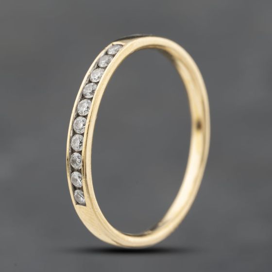 Second Hand 18ct Yellow Gold 0.15ct Diamond Half Eternity Ring 41383785