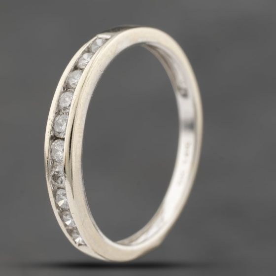 Second Hand 14ct White Gold 0.20ct Brilliant Cut Diamond Channel Set Half Eternity Ring 41383829