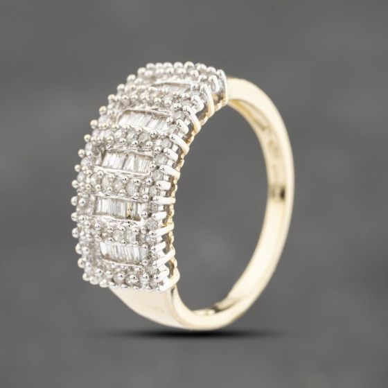 Second Hand 9ct Yellow Gold 0.75ct Diamond Band Ring 41383858