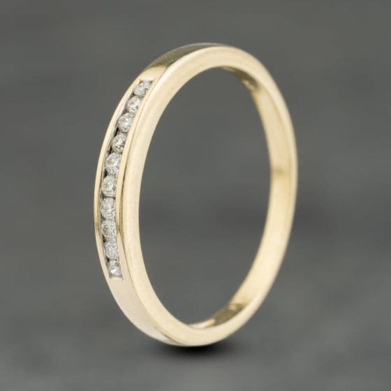 Second Hand 9ct Yellow Gold Brilliant Cut Diamond Half Eternity Ring 41383936