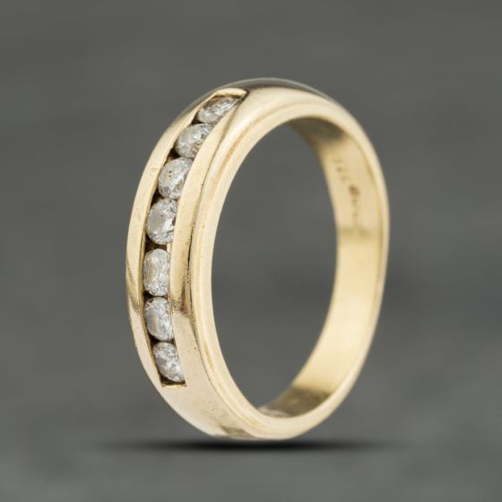 Second Hand 9ct Yellow Gold 0.33ct Brilliant Cut Diamond Half Eternity Ring 41383937
