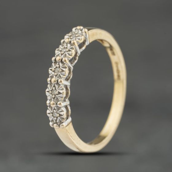 Second Hand 9ct Yellow Gold Diamond Half Eternity Ring 41383938