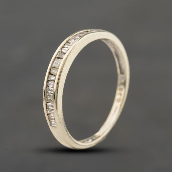 Second Hand 9ct White Gold 0.25ct Diamond Half Eternity Ring 41384480