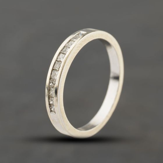 Second Hand 9ct White Gold Diamond Channel Set Half Eternity Ring 41384492