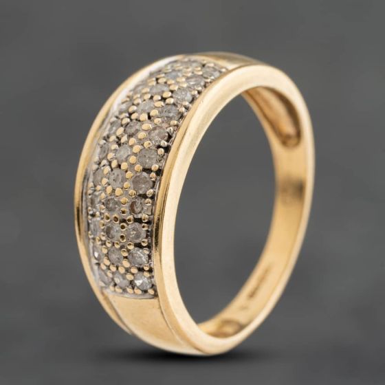 Second Hand 9ct Yellow Gold 0.50ct Brilliant Cut Diamond Band Ring 41384938