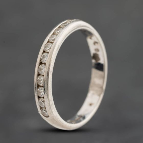 Second Hand Platinum 0.25ct Brilliant Cut Diamond Half Eternity Ring 41384945