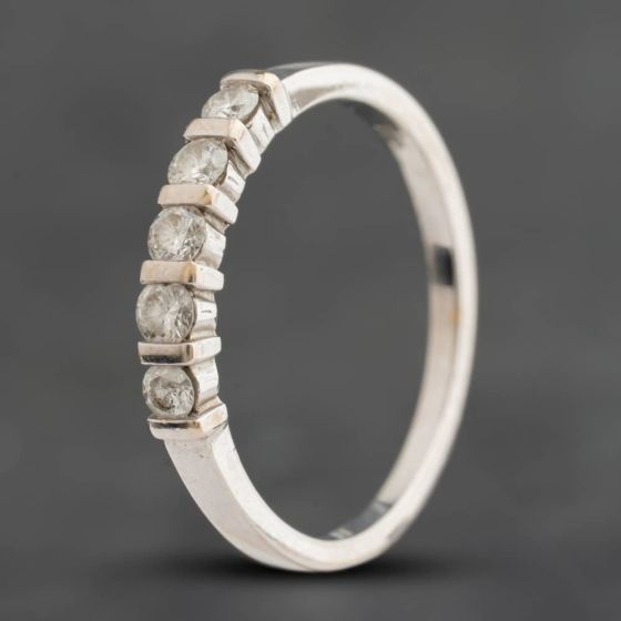 Second Hand 18ct White Gold Brilliant Cut Diamond Half Eternity Ring 41384959