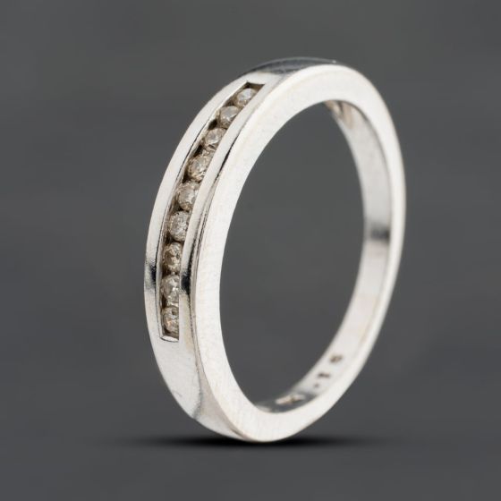 Second Hand White Gold Brilliant Cut Diamond Channel Set Half Eternity Ring 41385016