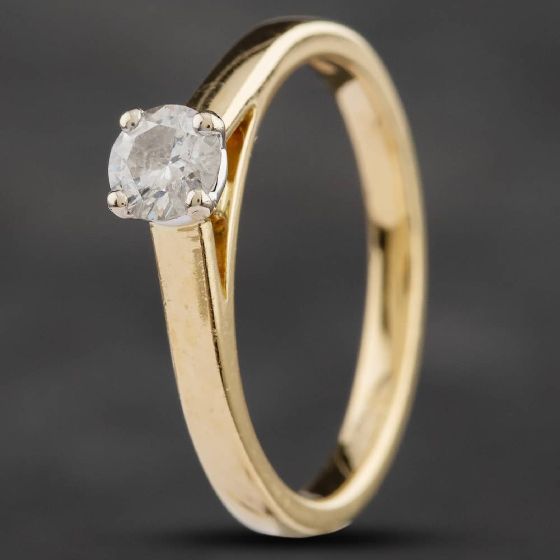 Second Hand 18ct Yellow Gold 0.33ct Brilliant Cut Diamond Solitaire Ring 41481006